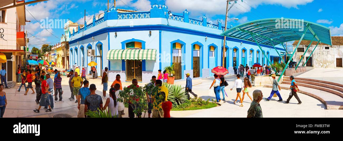 Cuba, Las Tunas, panoramic view of a passeo very colorful Stock Photo