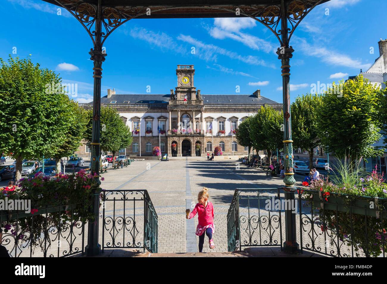 France, Finistere, Morlaix, Hostages square, the Town Hall Stock Photo