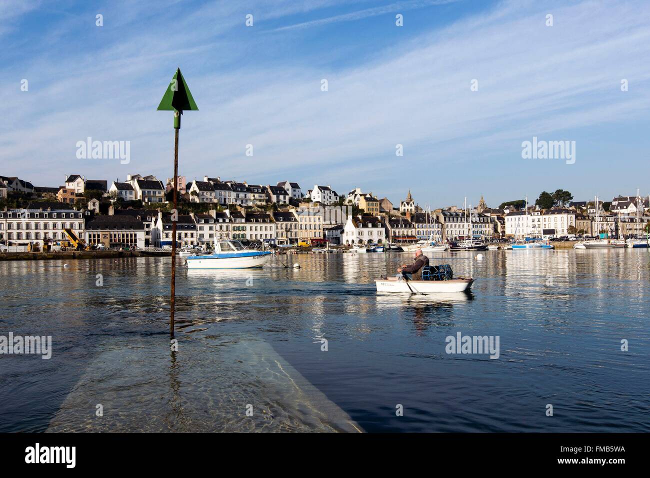 France, Finistere, Audierne, the harbour in the city Stock Photo Alamy