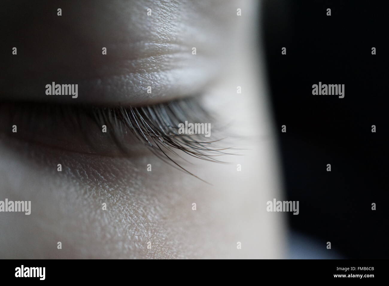 A closeup of a baby's eye while he sleeps Stock Photo Alamy