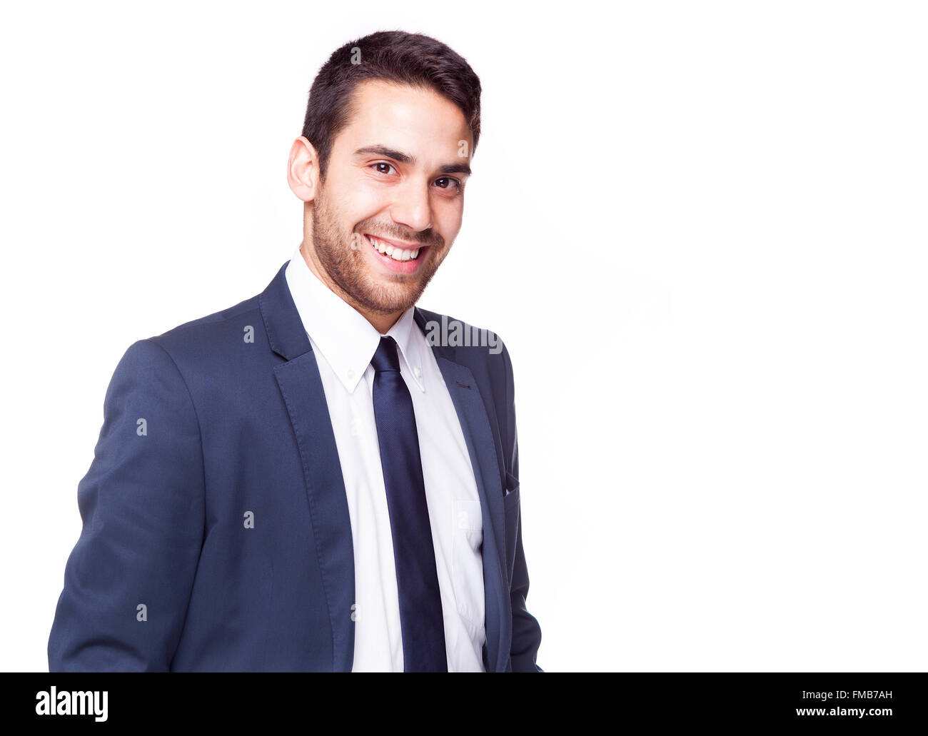 Handsome business man standing on white background Stock Photo - Alamy