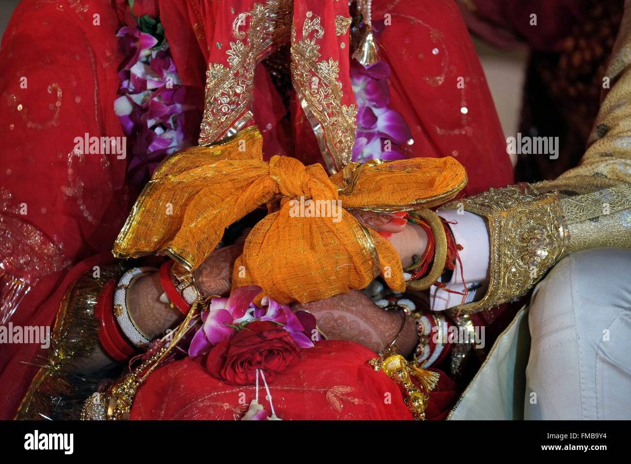 India, Rajasthan State, Jodhpur, a royal Rajasthani wedding between Param Vijay et Kamakshi Kumari, day 2, the nuptials will Stock Photo