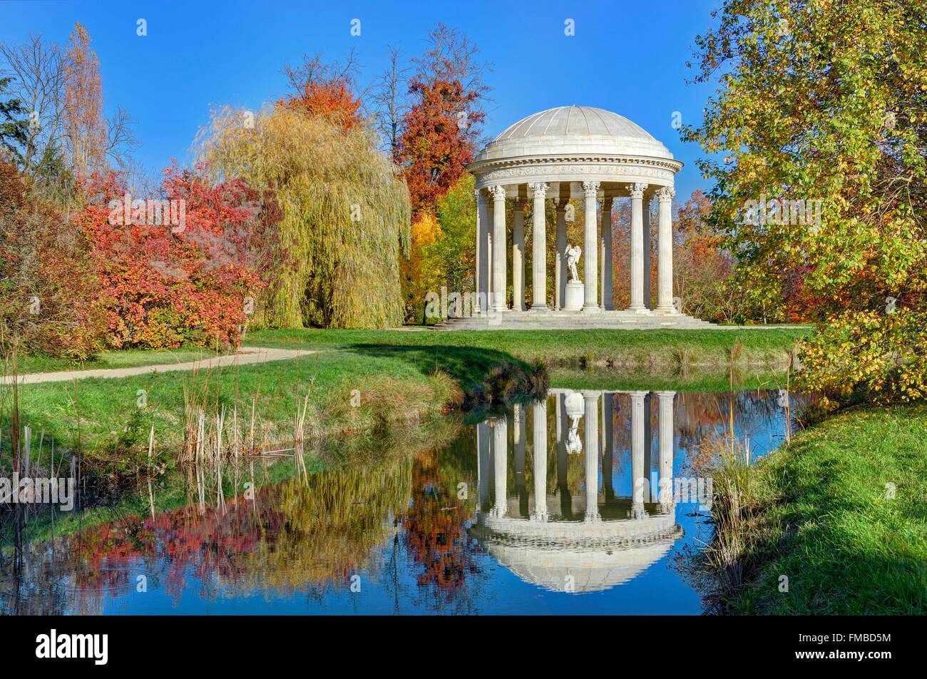 France, Yvelines, Versailles, palace of Versailles listed as World Heritage by UNESCO, Marie Antoinette's estate, gardens of Stock Photo