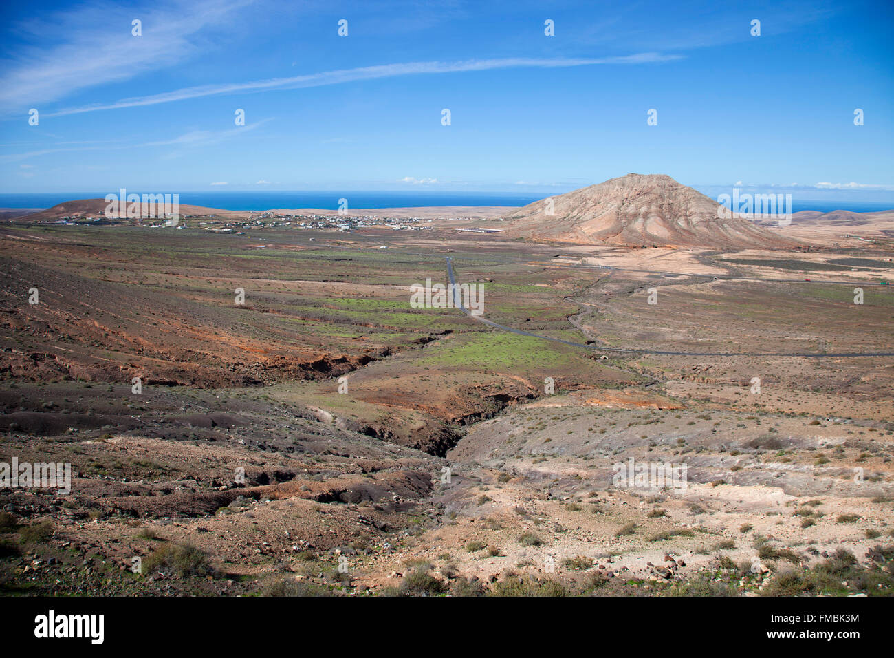 Tindaya village and mountain, Fuerteventura island, Canary archipelago, Spain, Europe Stock Photo