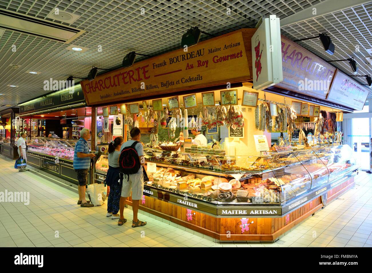 France, Indre et Loire, Tours, Halles market, delicatessen Stock Photo