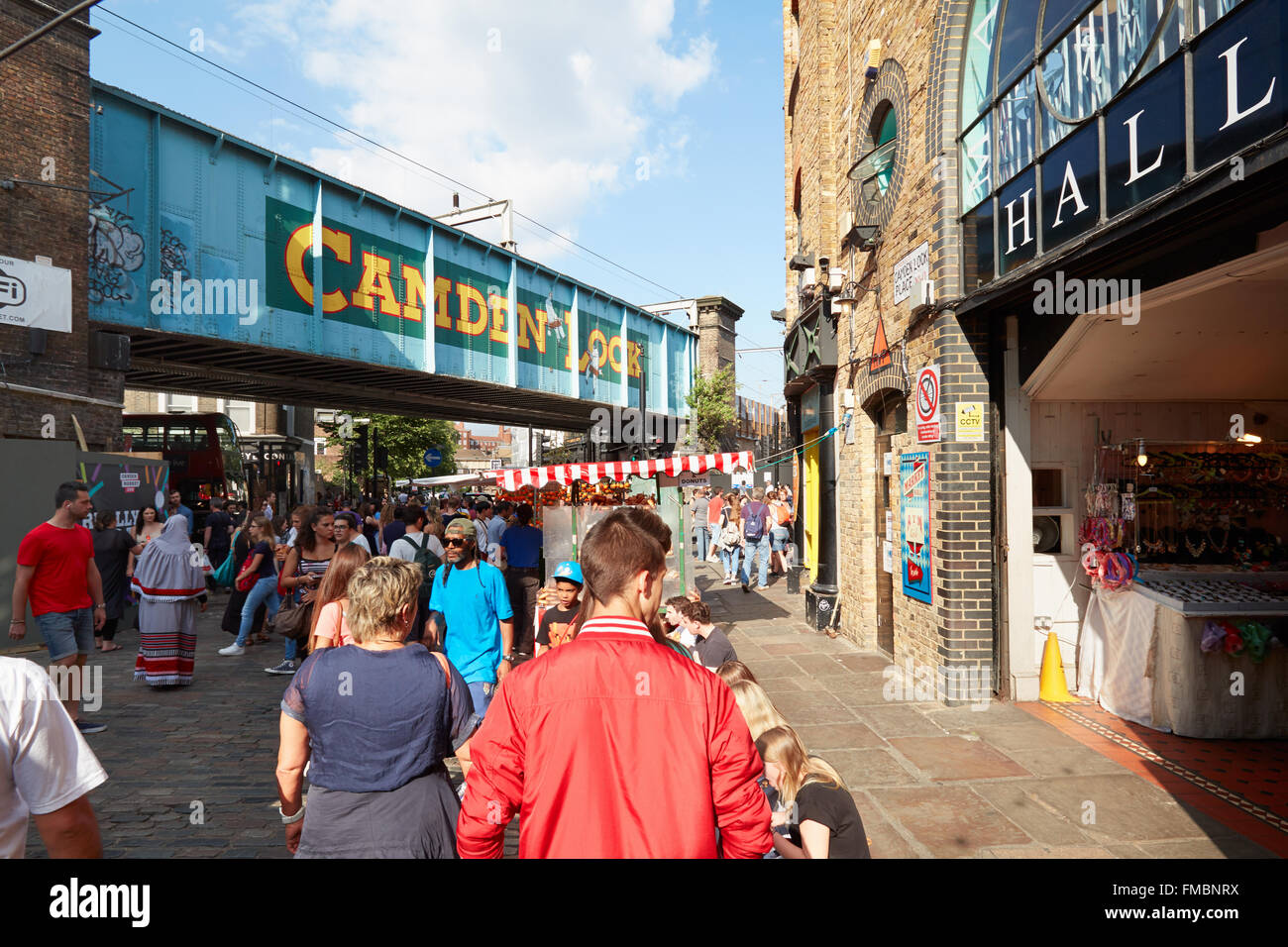 Camden Lock sign in Camden Market area, famous tourist attraction in London Stock Photo