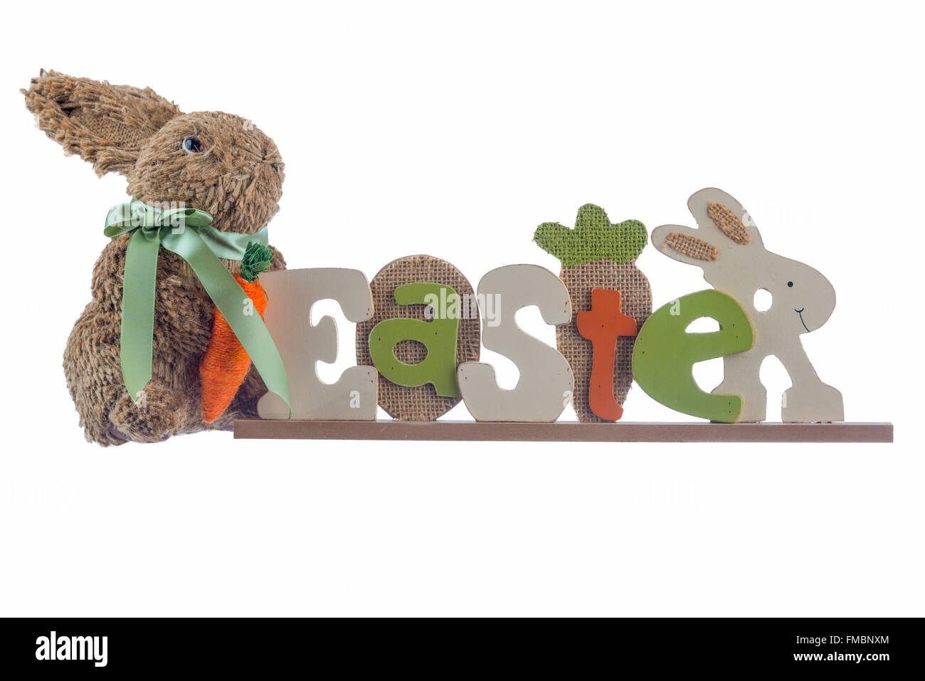 Rabbit and Easter sign Stock Photo