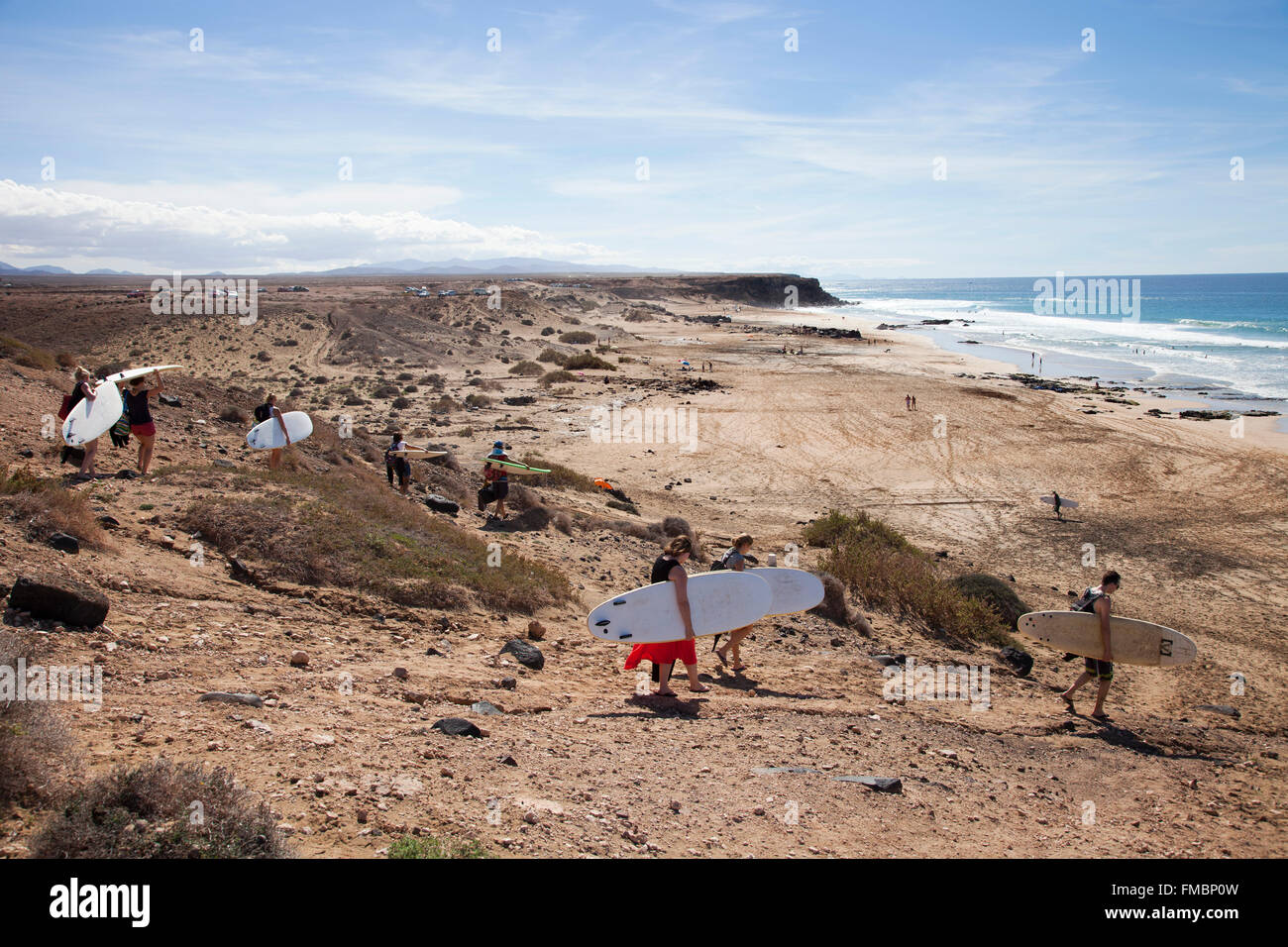 beach, El Cotillo town, Fuerteventura island, Canary archipelago, Spain, Europe Stock Photo