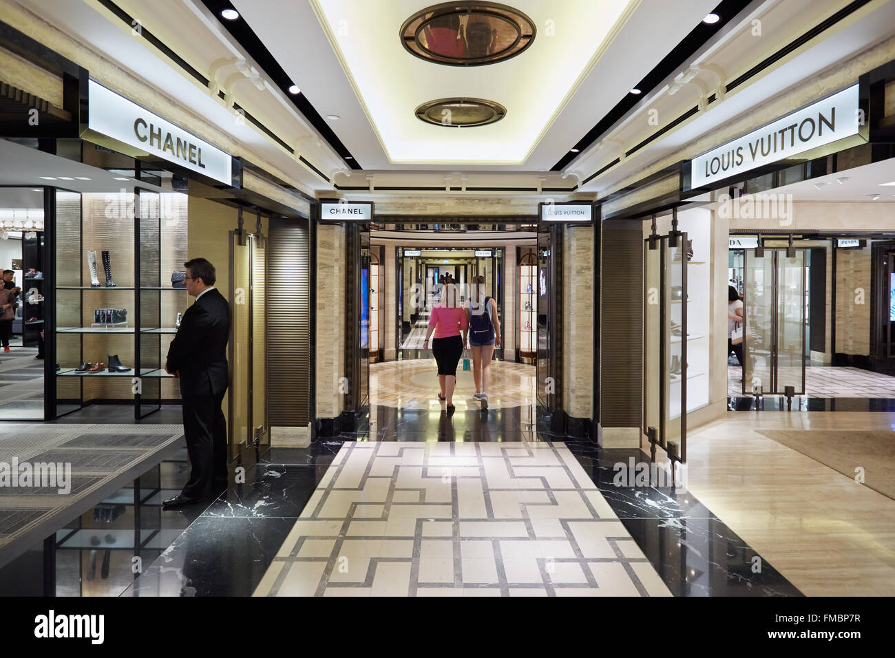 Harrods department store interior, luxury fashion shops in London