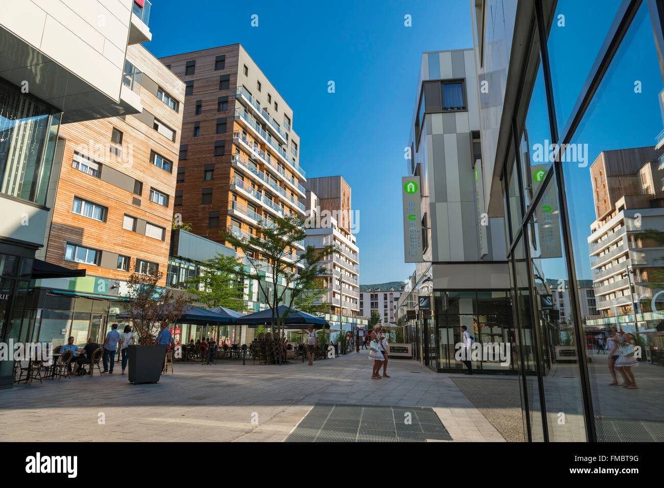France, Haute Savoie, Annemasse, Chablais Park is an eco district dedicated to shopping and leisure in the heart of the city Stock Photo