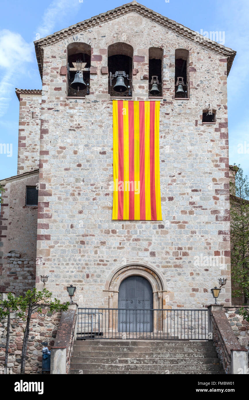 Church Santa María de Llerona, dated year 990, Les Franqueses del Vallès, Catalonia, Spain. Stock Photo