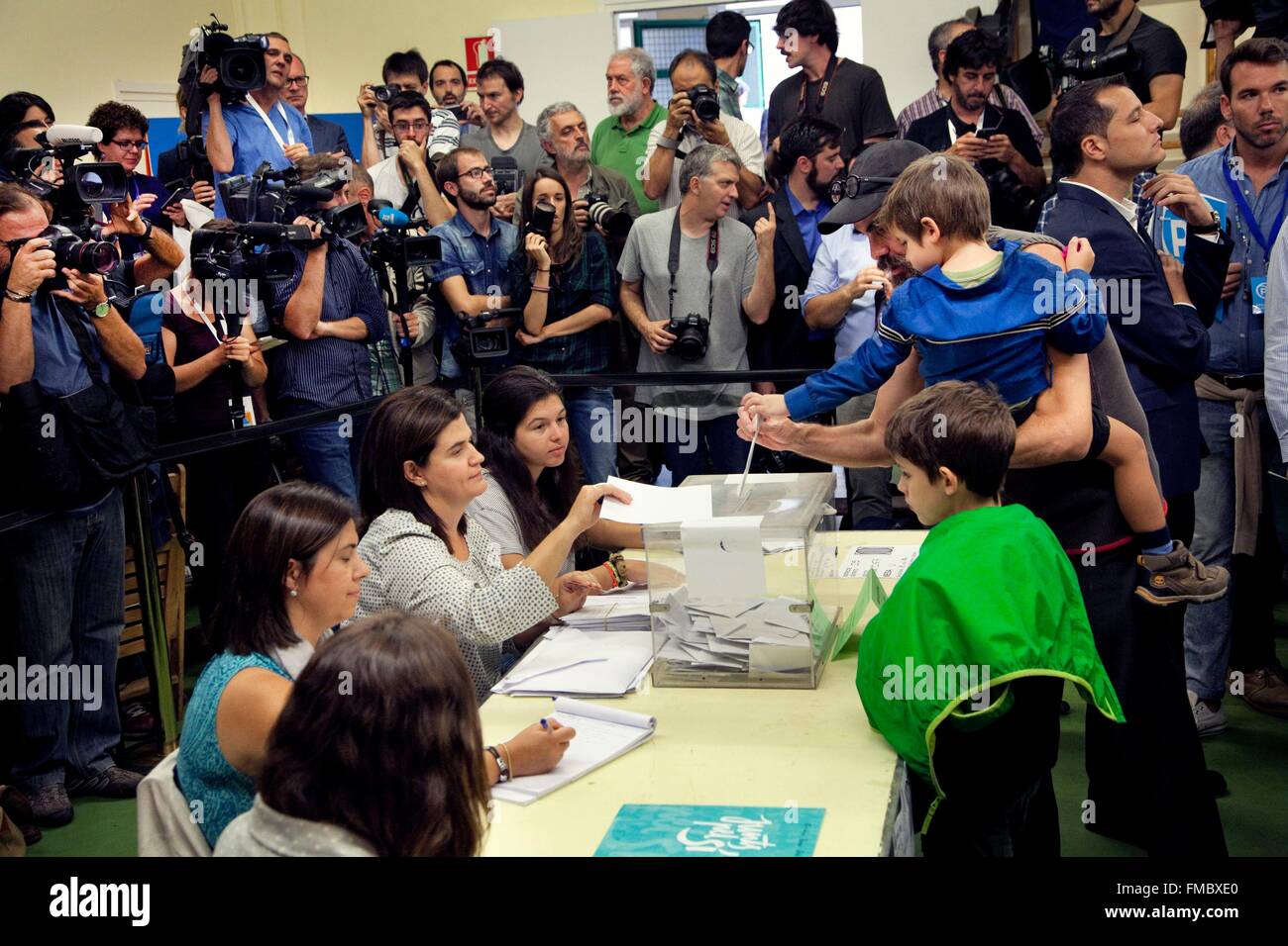 Spain, Catalonia, Barcelona, Catalan Parliamentarian Elections 2015 Stock Photo