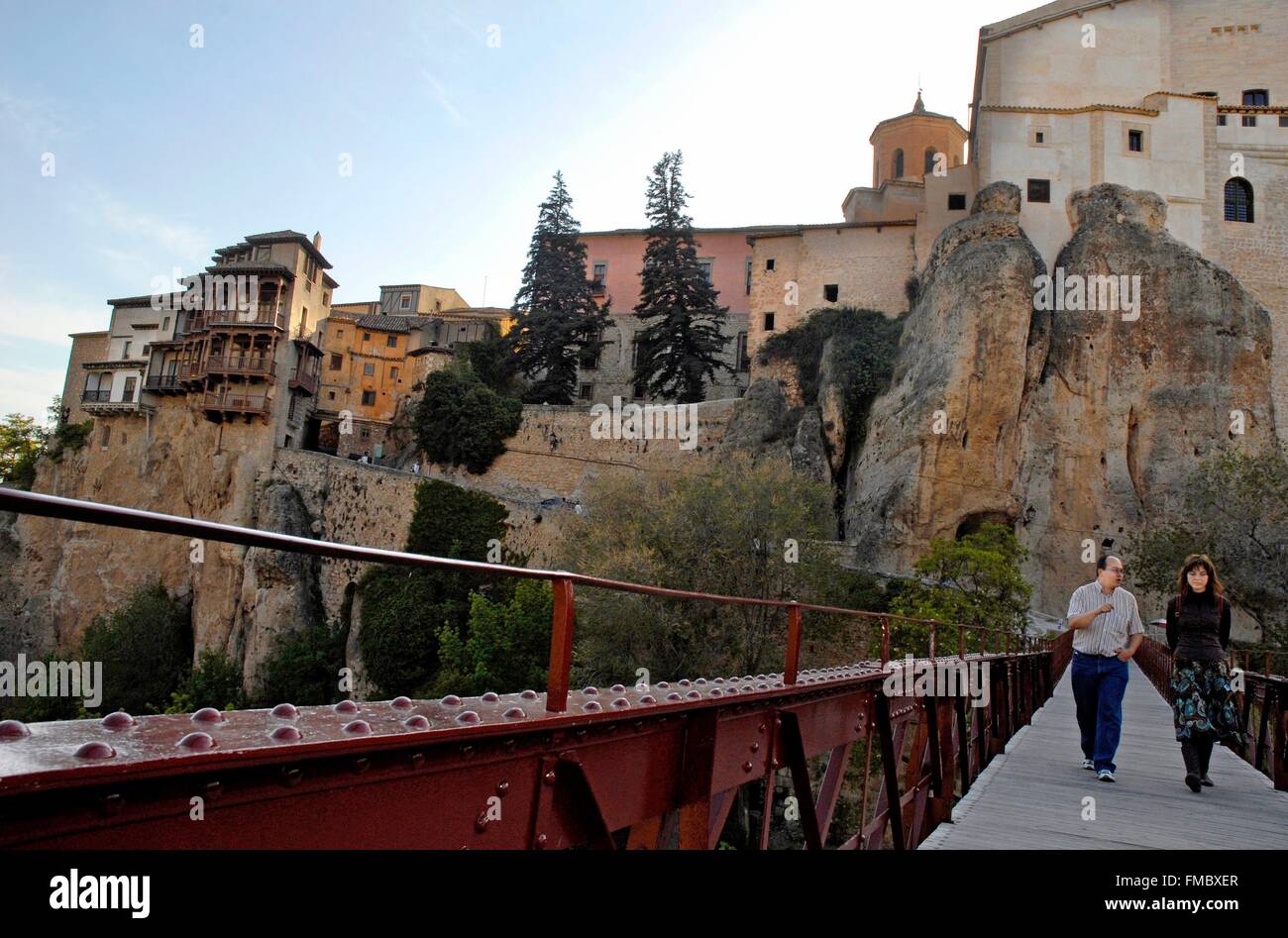 Spain, Castilla la Mancha, Toledo, Cuenca city, view of the Hanging Houses, Don Quixote route Stock Photo