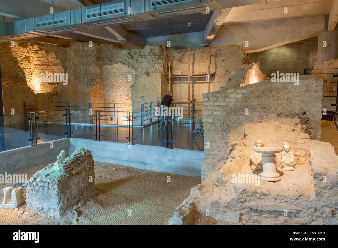 France, Indre, Saint Marcel, Argentomagus, museum and archaeological crypt Stock Photo