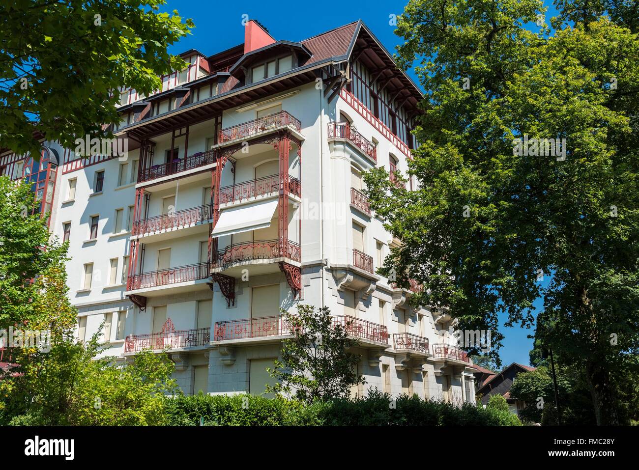 France, Ain, Pays de Gex, Divonne les Bains, Parc Residence Stock Photo