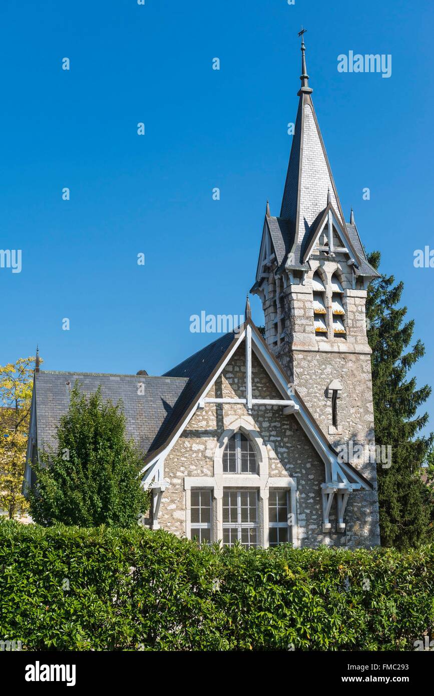 France, Ain, Pays de Gex, Divonne les Bains, temple of the Reformed Church built in 1870 Stock Photo