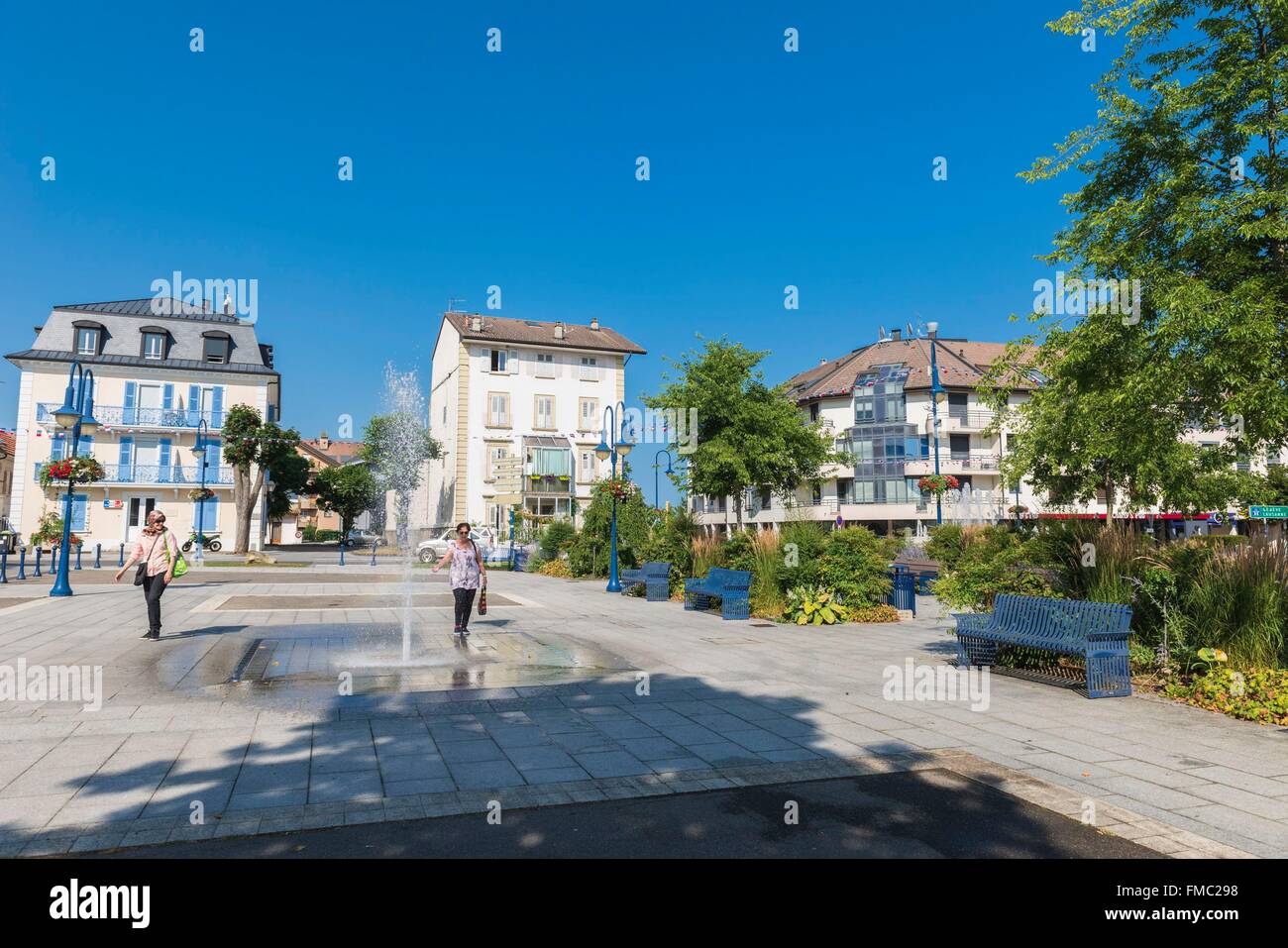 France, Ain, Pays de Gex, Divonne les Bains, downtown Stock Photo