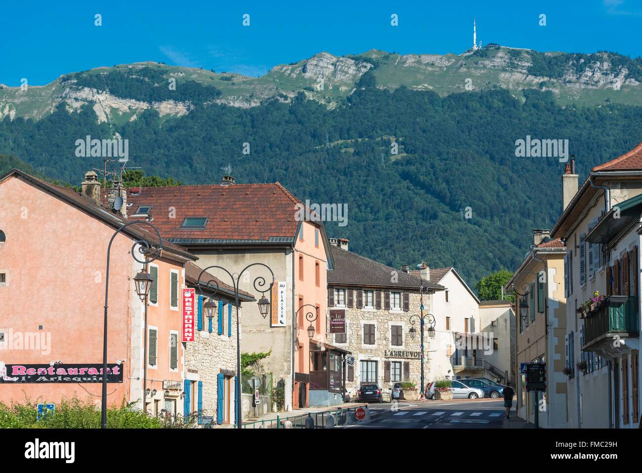 France, Ain, Pays de Gex, city of Gex, Jura High Chain Nature Reserve, the Mont Rond summit (alt : 1596m) Stock Photo