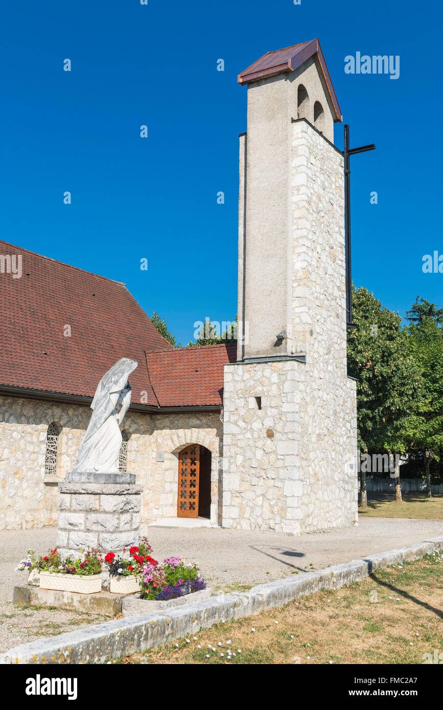 France, Ain, Pays de Gex, Segny, Notre Dame de la Route Blanche chapel built between 1949 and 1952 by the architect Pierre Stock Photo