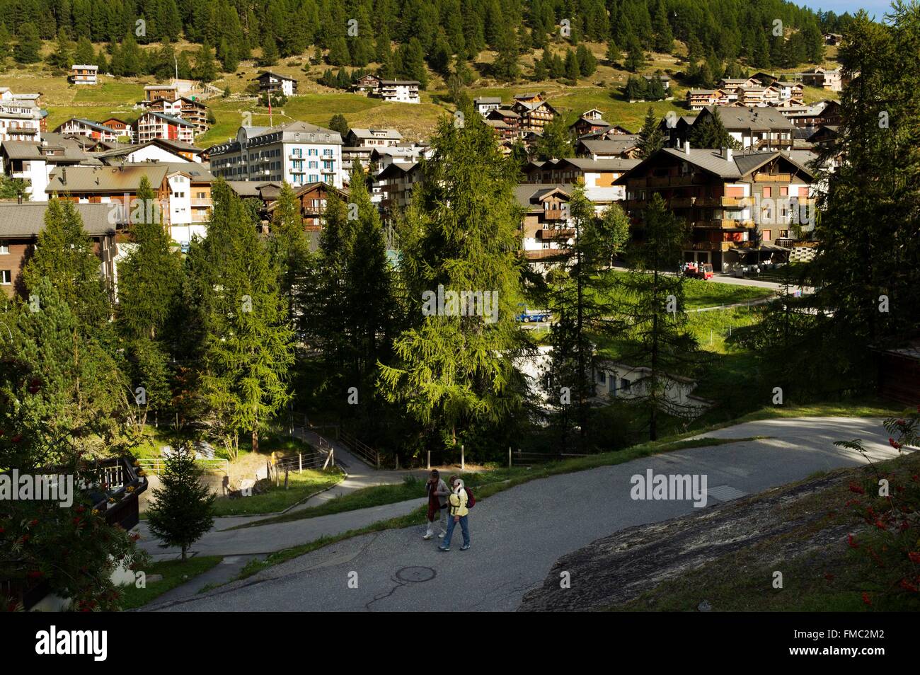 Switzerland, Canton of Valais, Saas Valley, Saas Fee resort, 1800 m Stock Photo