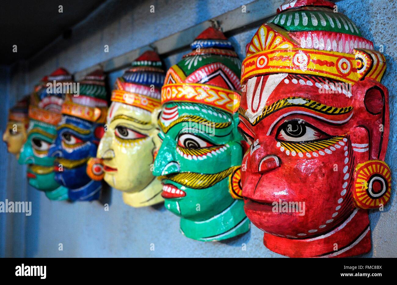 India, Odisha, Raghurajpur, painters' village masks Stock Photo Alamy