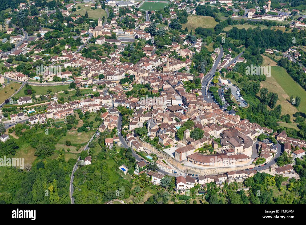France, Dordogne, Belves, labelled Les Plus Beaux Villages de France (The Most Beautiful Villages of France), the village Stock Photo