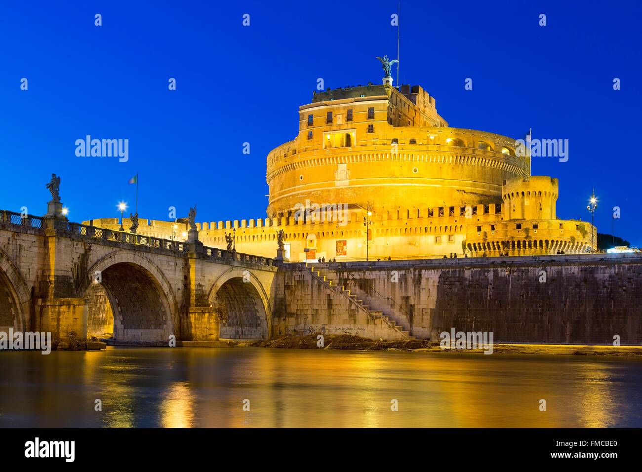 Italy, Lazio, Rome, historical center listed as World Heritage by UNESCO, Castel Sant'Angelo, The Mausoleum of Hadrian Stock Photo