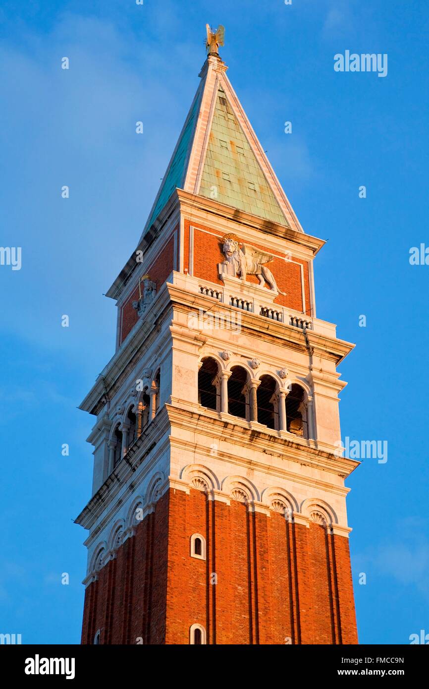 Italy, Veneto, Venice, Bell tower in Piazza San Marco Stock Photo