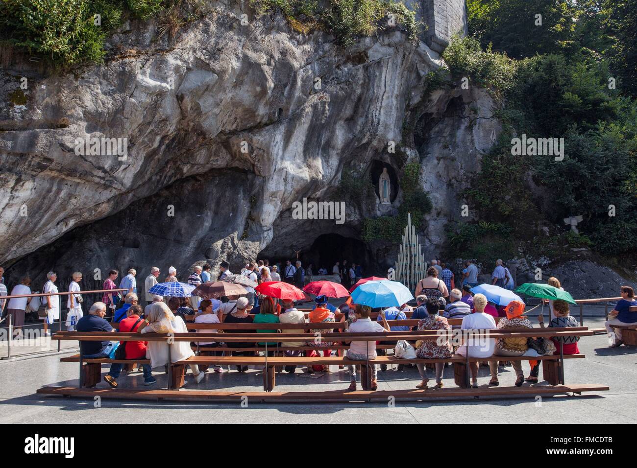 France, Hautes Pyrenees, Lourdes, Sanctuary of Our Lady of Lourdes, the Grotto Stock Photo