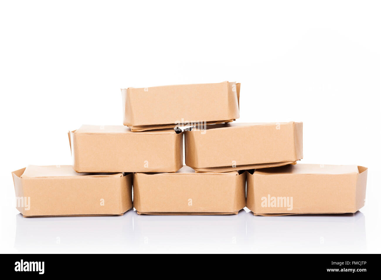 Stack of cardboard boxes, isolated on white background Stock Photo - Alamy