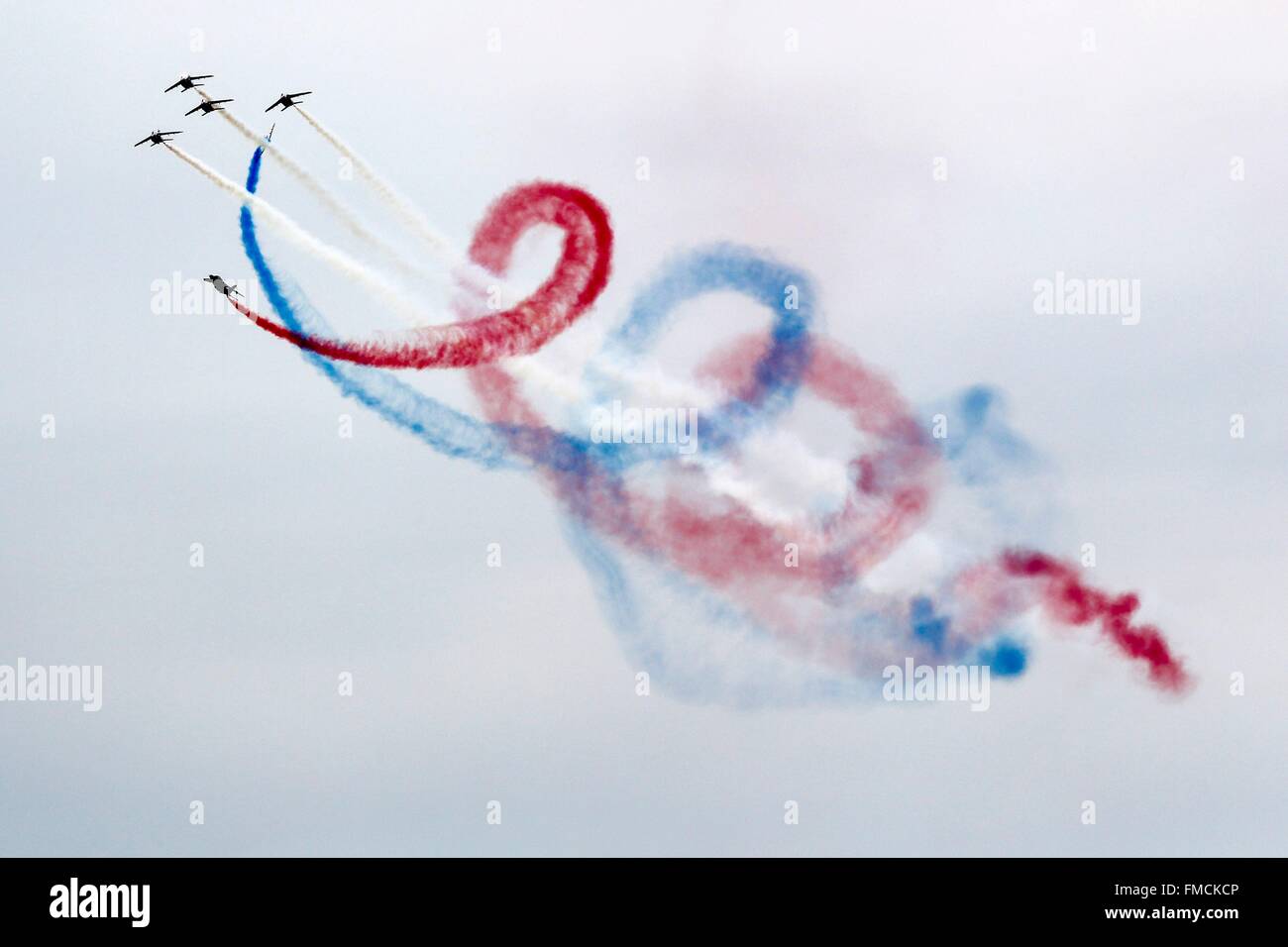 Les Diables Rouges Aerobatic Patrol France, Morbihan, Lorient, demonstration of The Patrouille Acrobatique ...