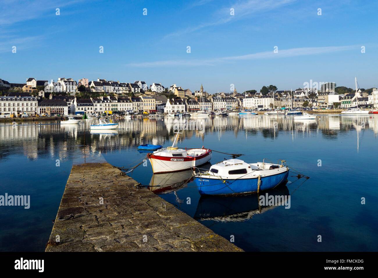 France, Finistere, Audierne, the harbour in the city Stock Photo Alamy