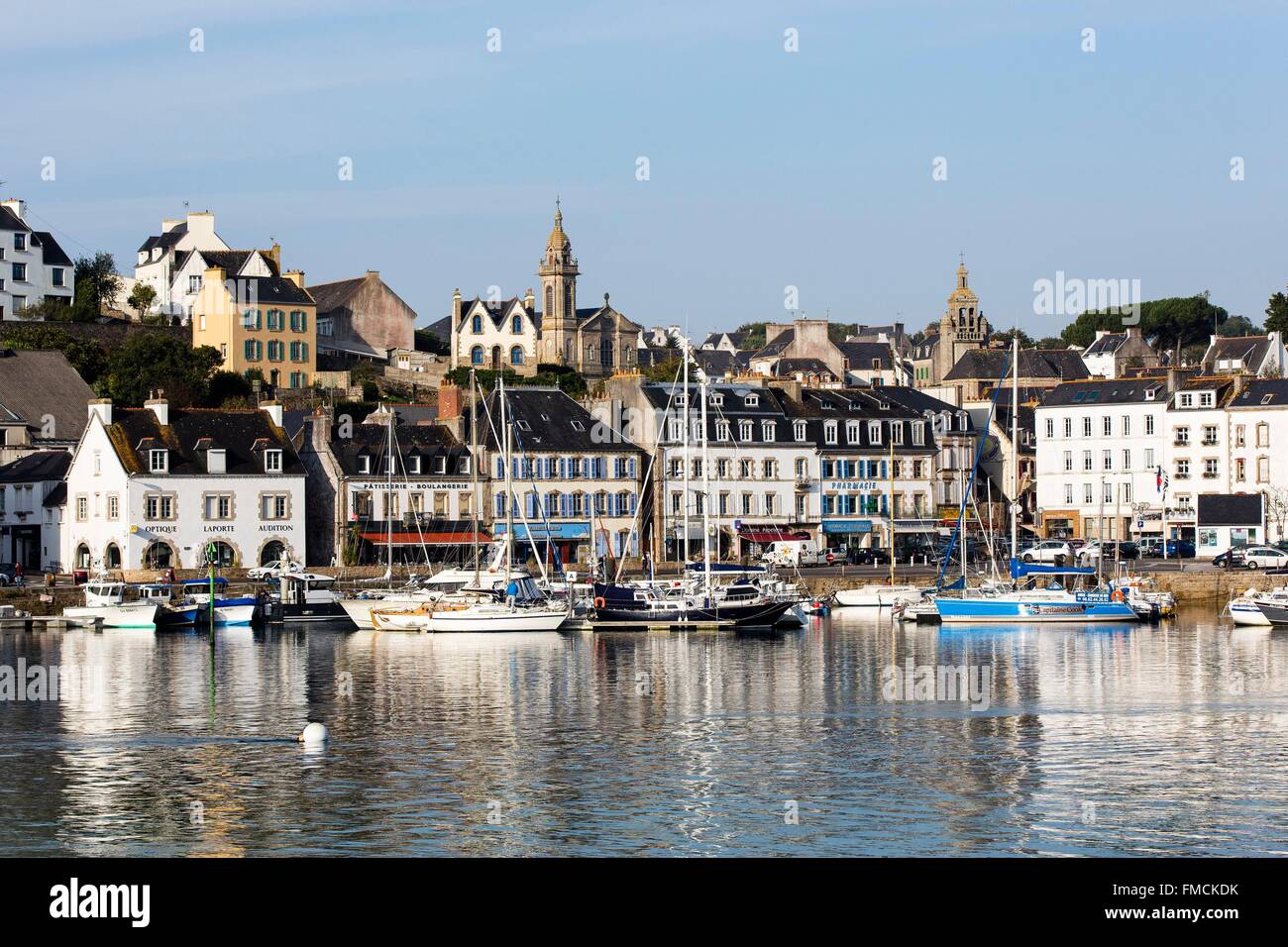France, Finistere, Audierne, the harbour in the city Stock Photo Alamy