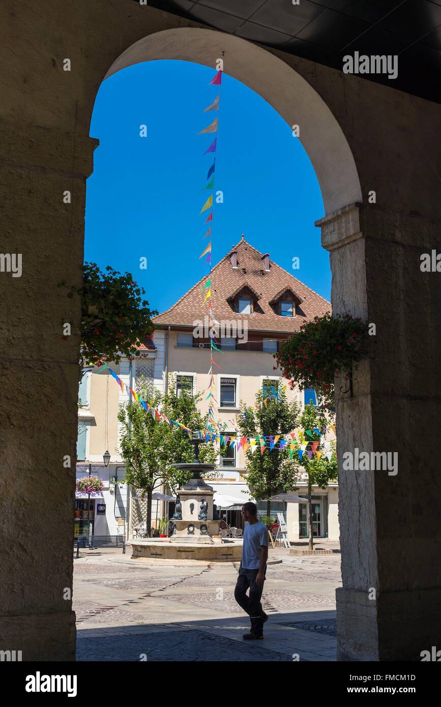 France, Isere, La Tour du Pin, Antonin Dubost square Stock Photo Alamy