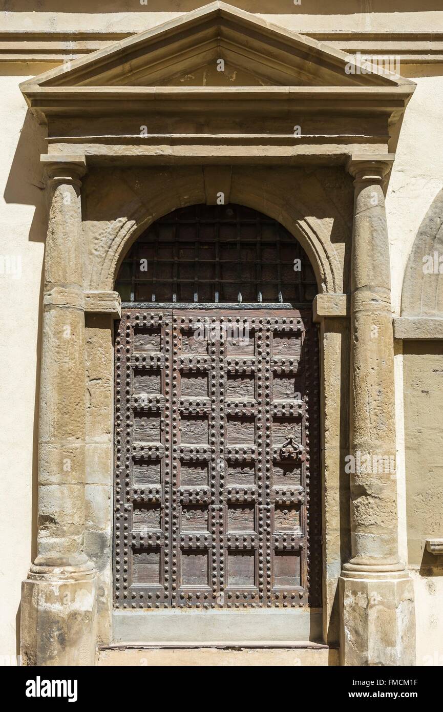 France, Isere, La Tour du Pin, the door of the Heritage House Stock Photo