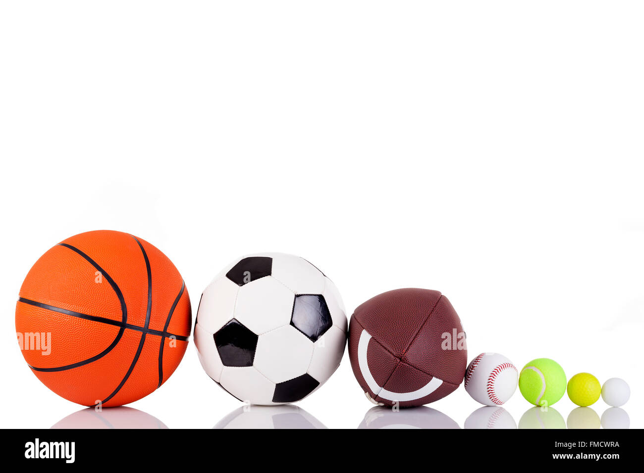Set of sport balls isolated on white background Stock Photo - Alamy