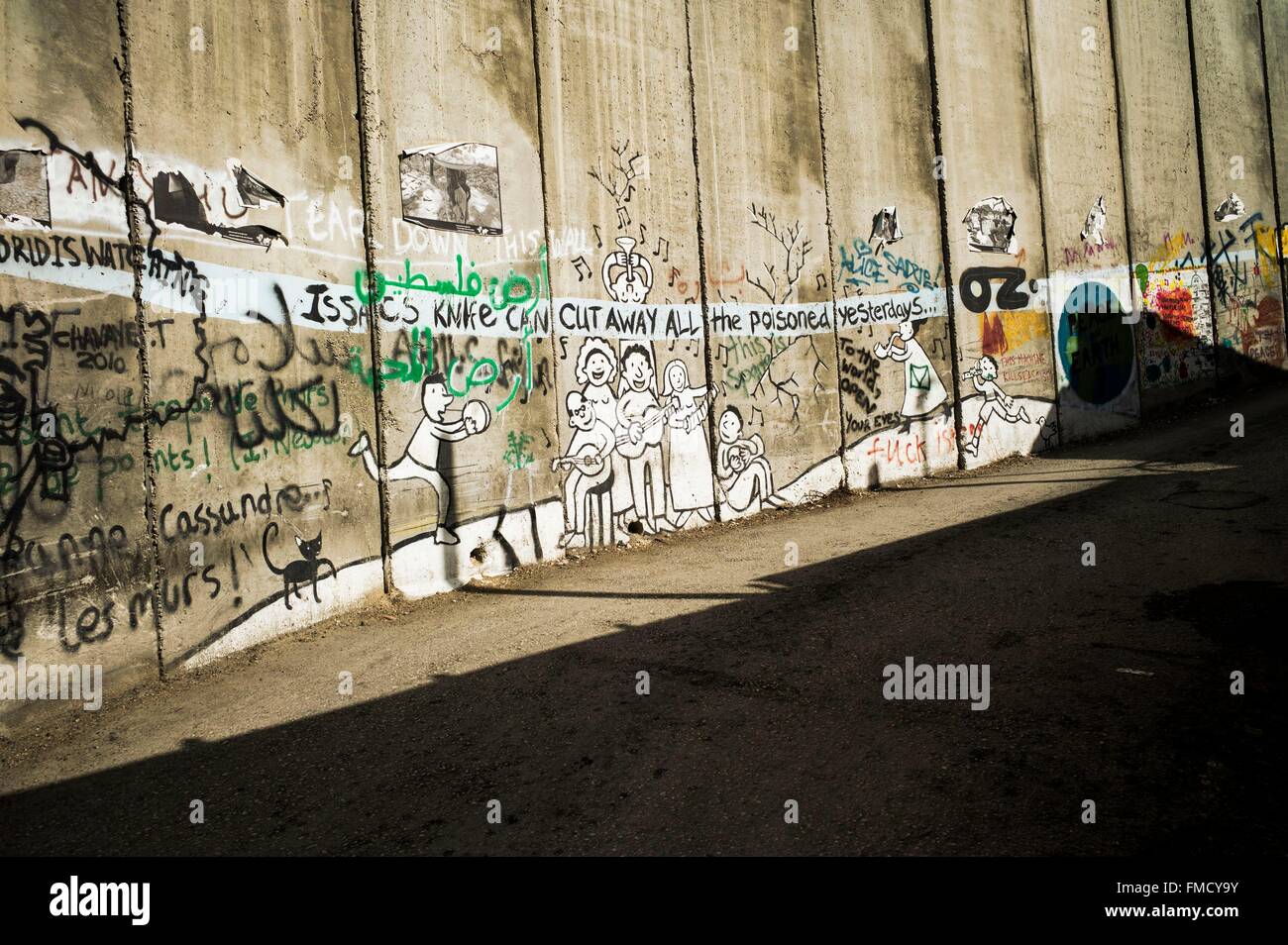 Israel, Palestine, the West Bank ( litigious territory), Bethleem, Graffs of not identified artists Stock Photo