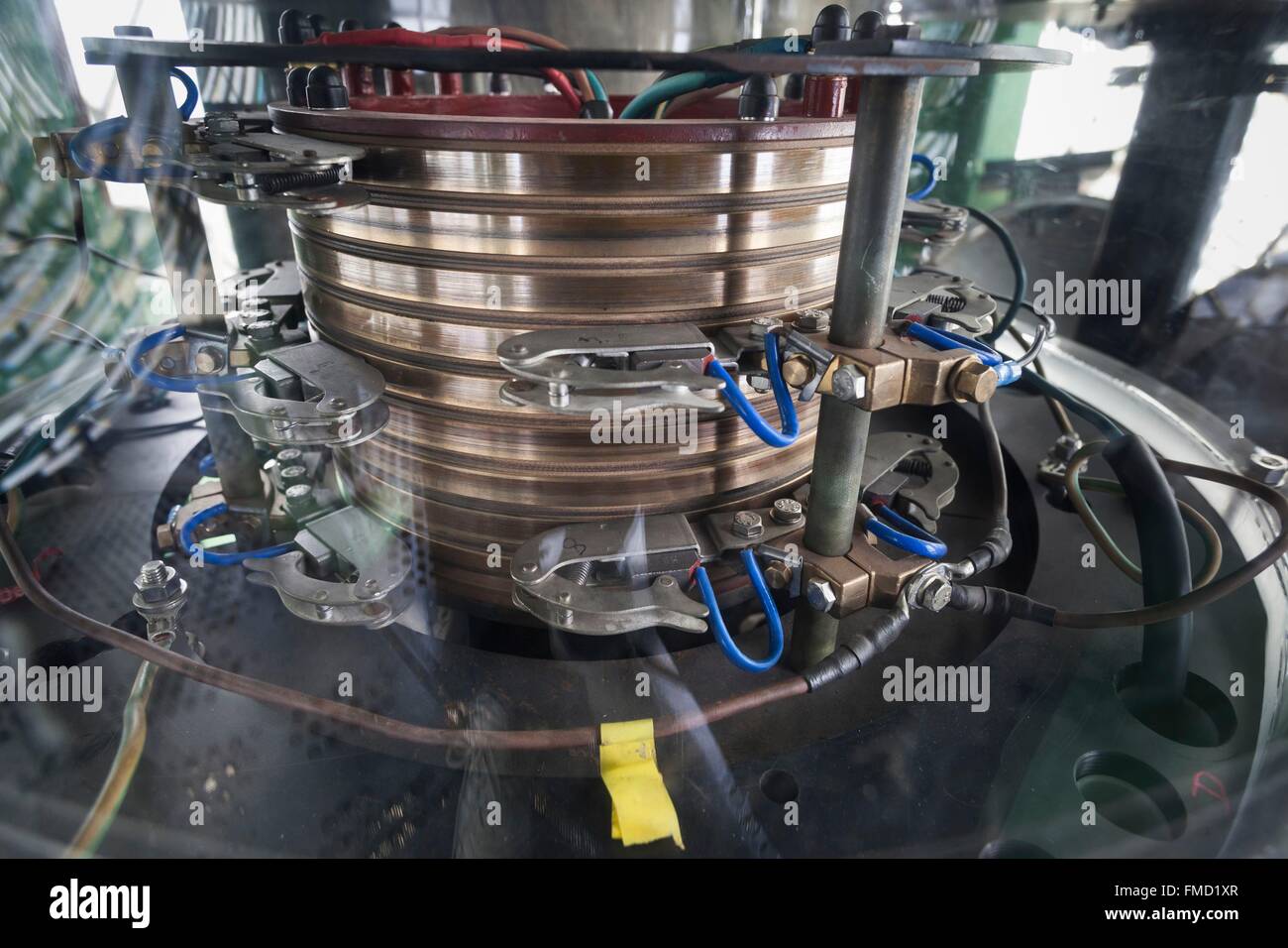 France, Finistere, Ouessant, Lampaul, Detail of the rotating electric