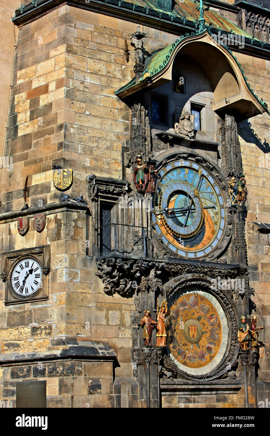 The famous Astronomical Clock, Old Town Hall, Old Town Square, Stare
