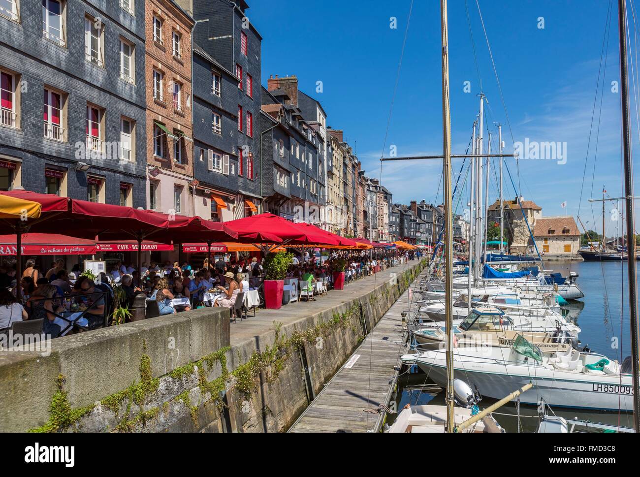 France, Calvados, Pays d'Auge, Honfleur Vieux Bassin (old harbour) and