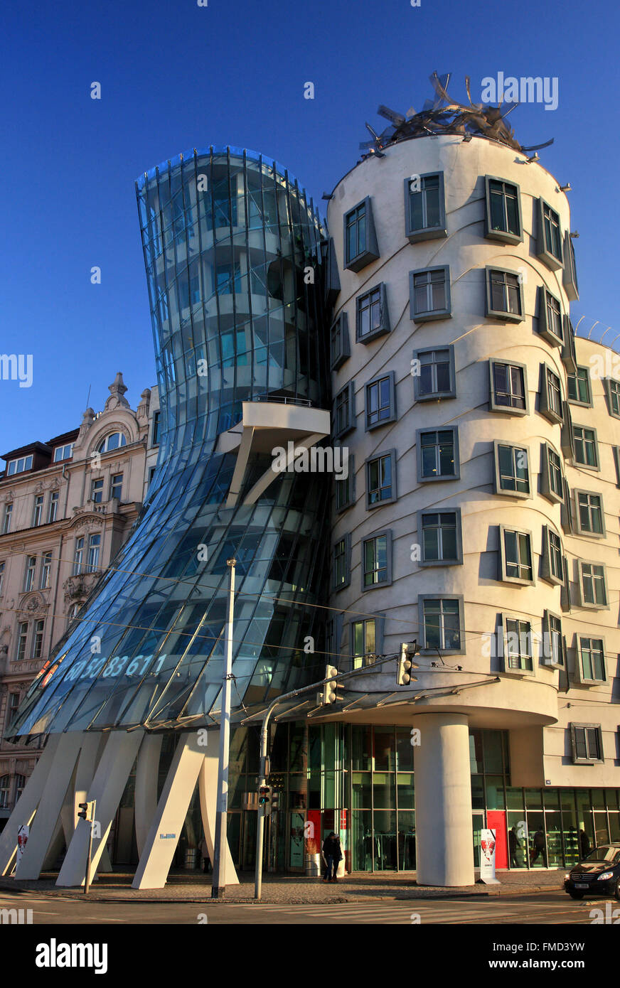 The 'Dancing Building' (also known as 'Fred & Ginger') at Nove Mesto ('new town') Prague, Czech Republic. Stock Photo