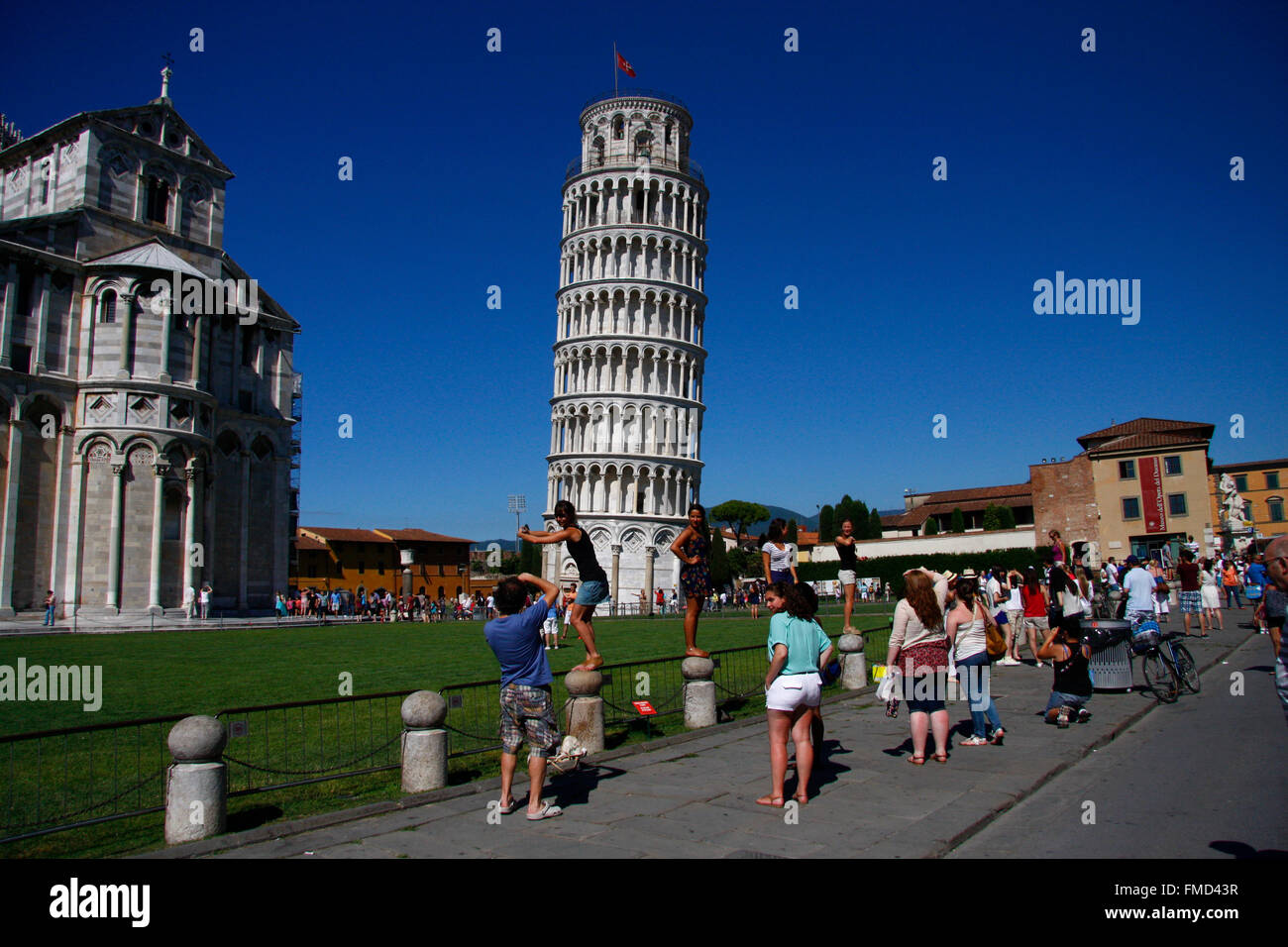 Piazza dei Miracoli, Schiefer Turm von Pisa, Pisa, Italien. Stock Photo