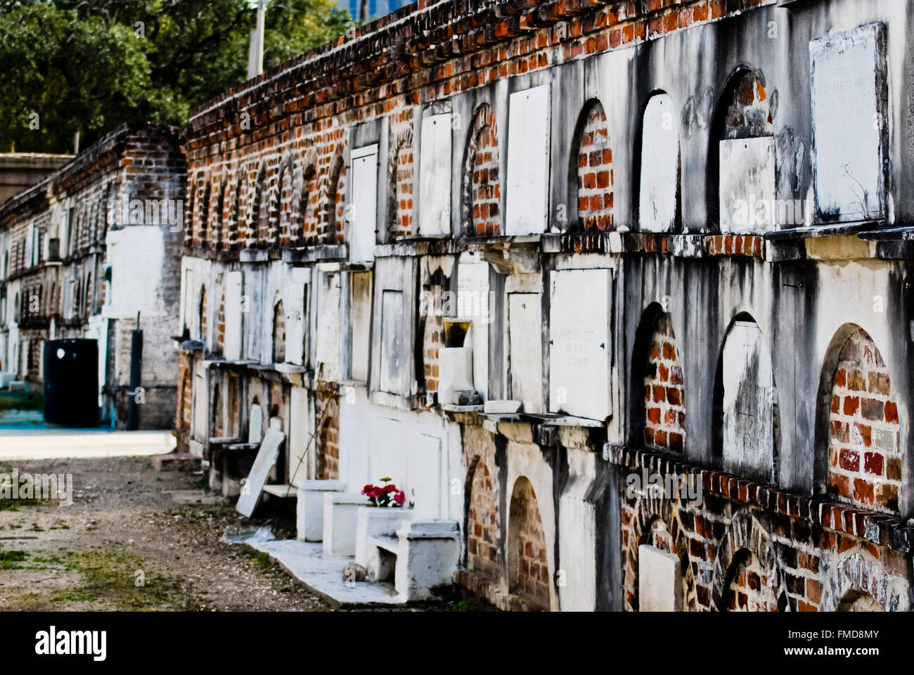 Above ground vaults in St Louis No 2 Cemetery New Orleans Louisiana USA