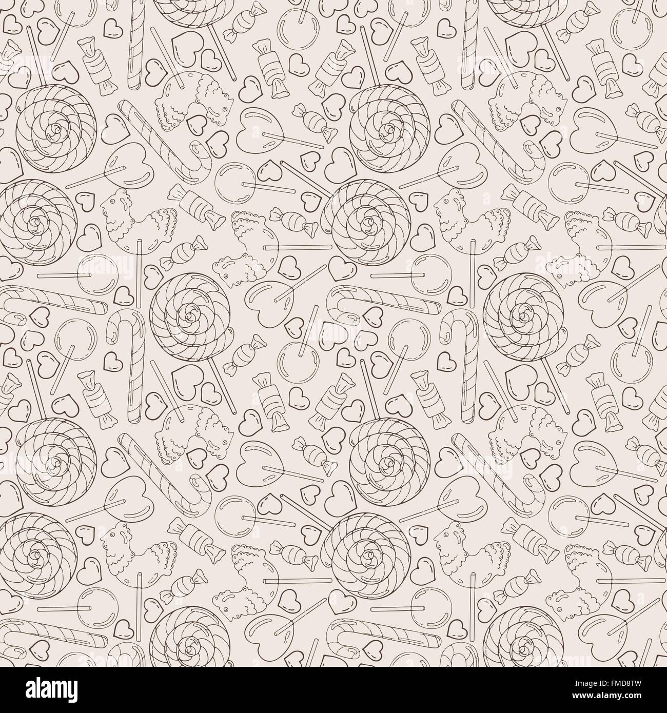 Vector Candy and Lollipop Seamless Pattern Stock Vector Image & Art - Alamy