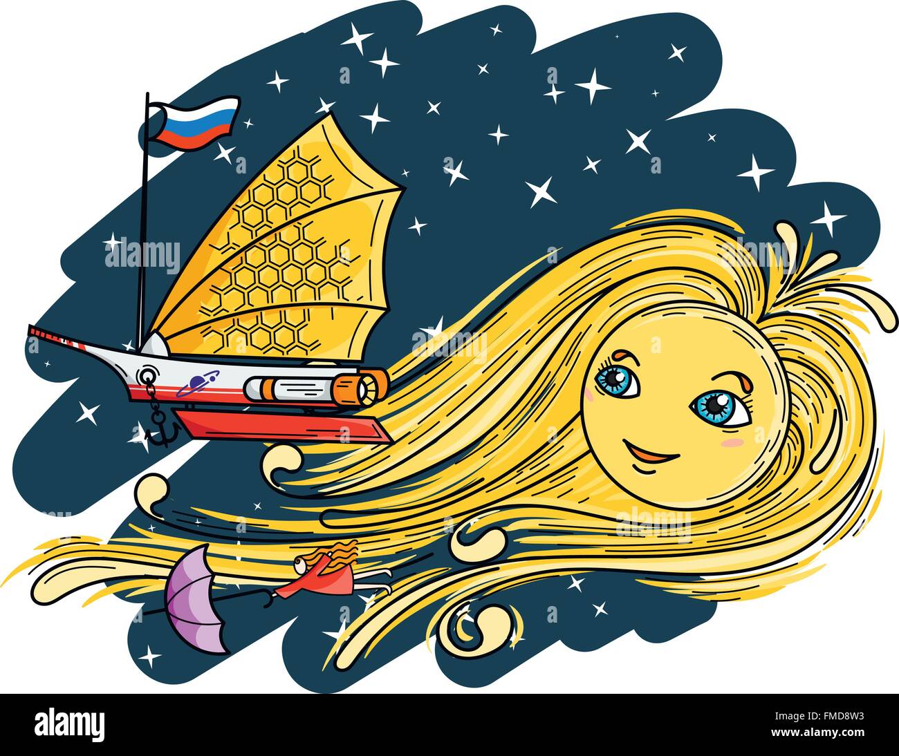 Fantastic vector illustration with the solar wind Stock Vector Image & Art Alamy