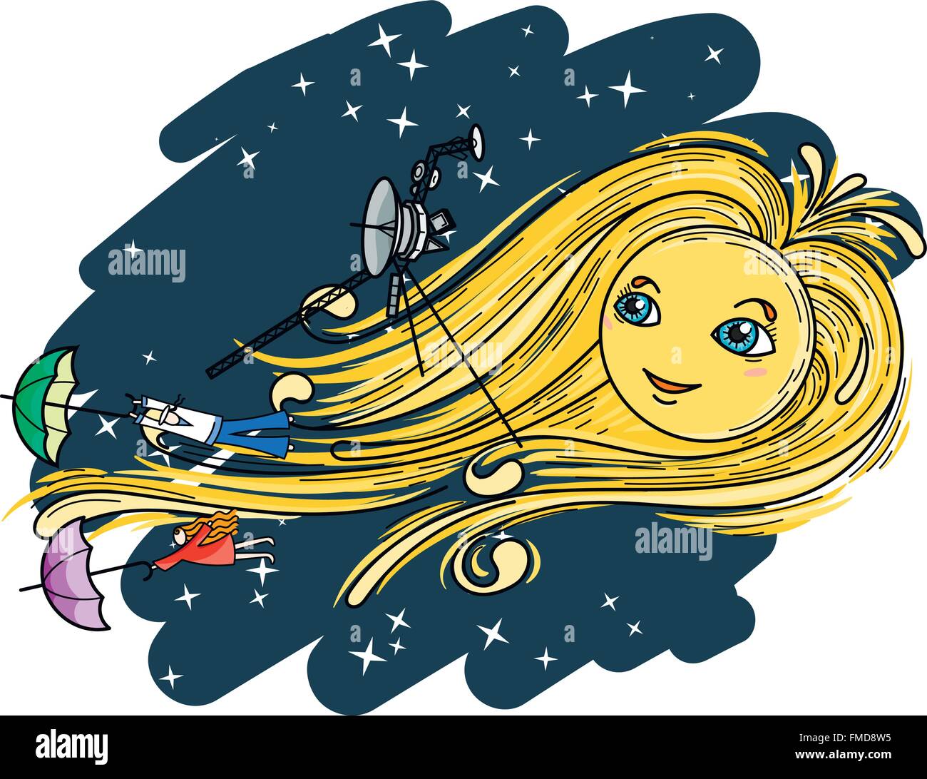 Fantastic vector illustration with the solar wind Stock Vector Image & Art Alamy