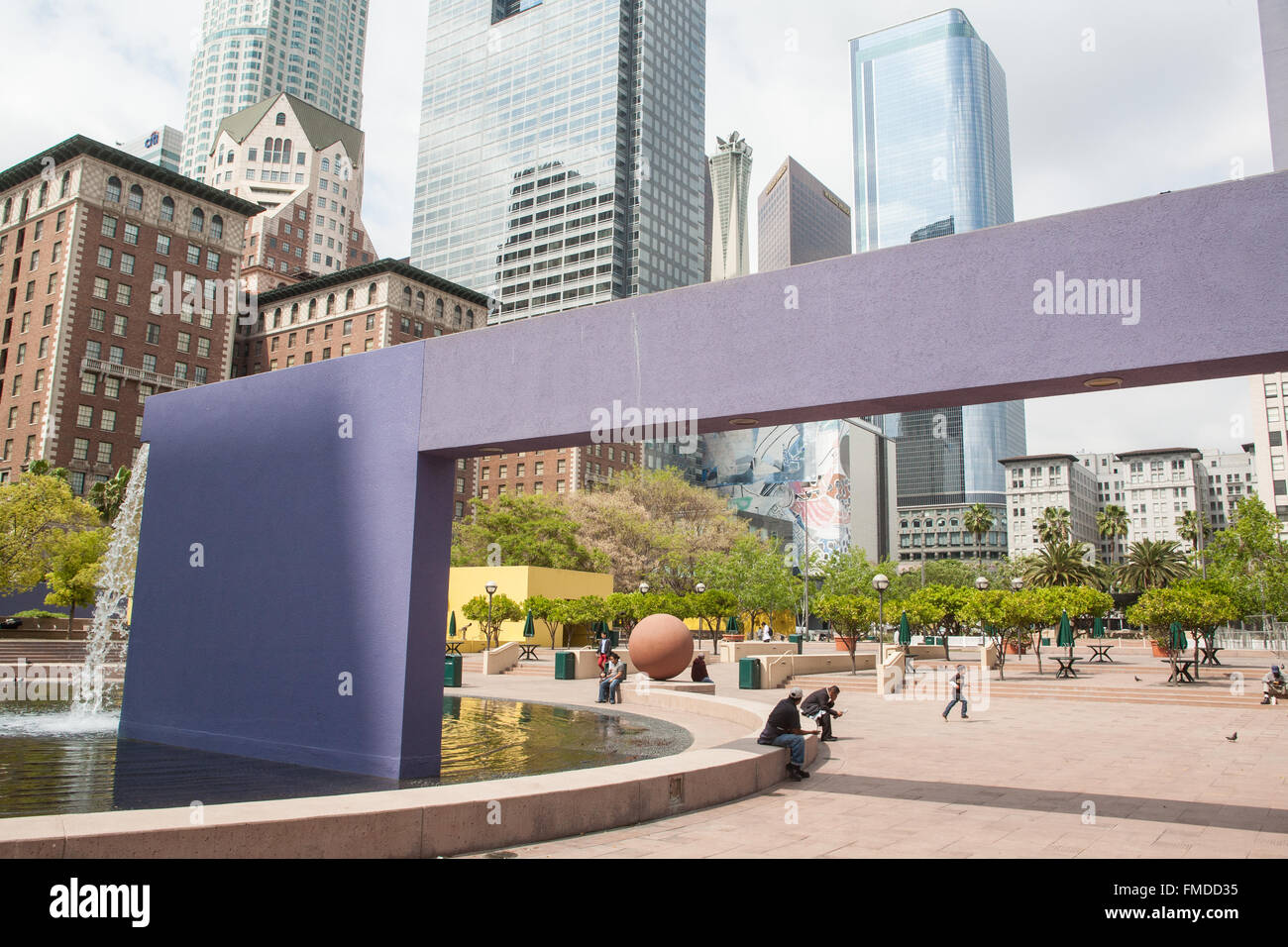 Skyscapers Pershing Center,Centre in Financial District,Downtown in Los