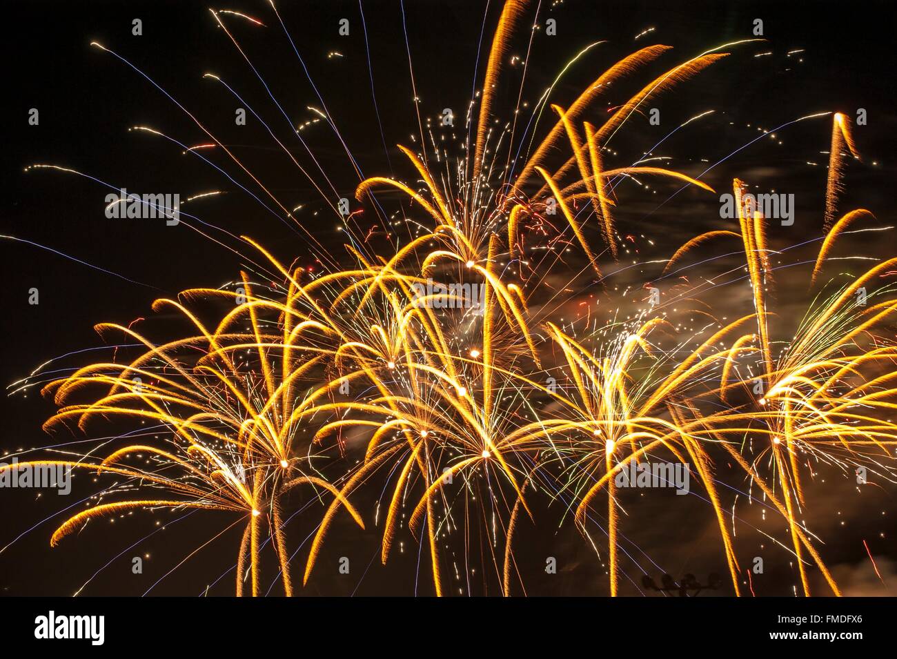 A fireworks show in the night sky of Alabama Stock Photo Alamy