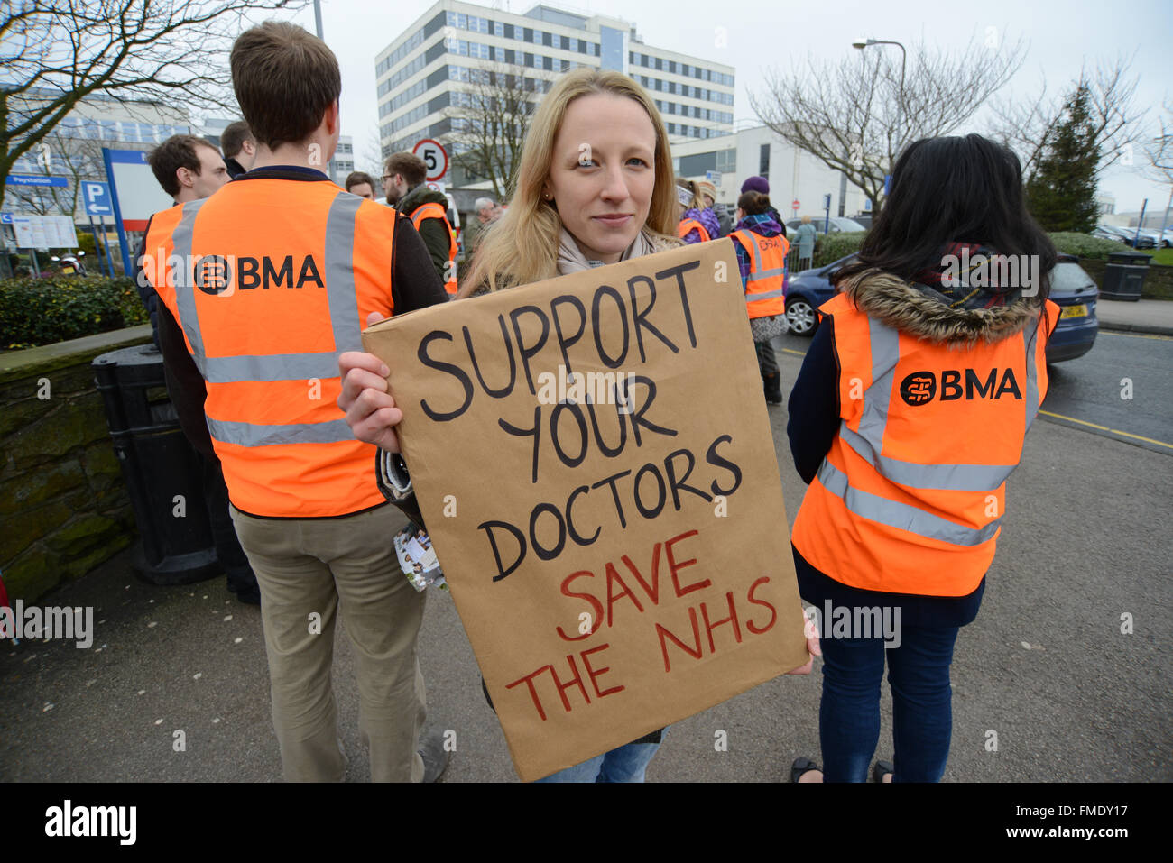 Junior doctors on the strike picket line at Barnsley District General Hospital, South Yorkshire