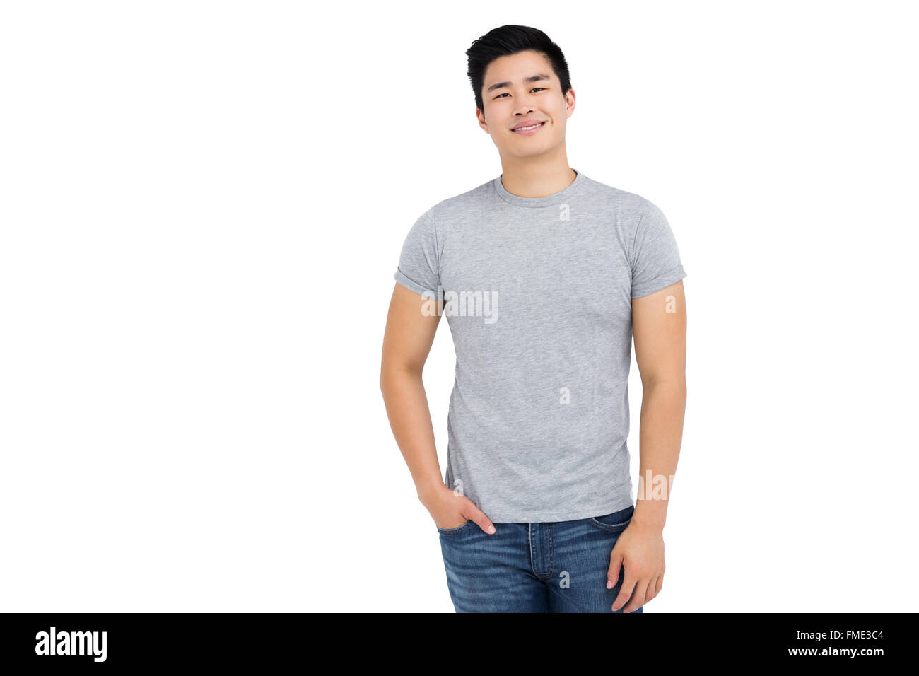 Happy man smiling at camera Stock Photo - Alamy